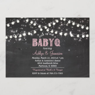 Couples BabyQ BBQ Baby Shower LightsInvitation Invitation