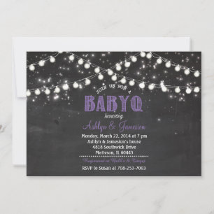 Couples BabyQ BBQ Baby Shower LightsInvitation Invitation