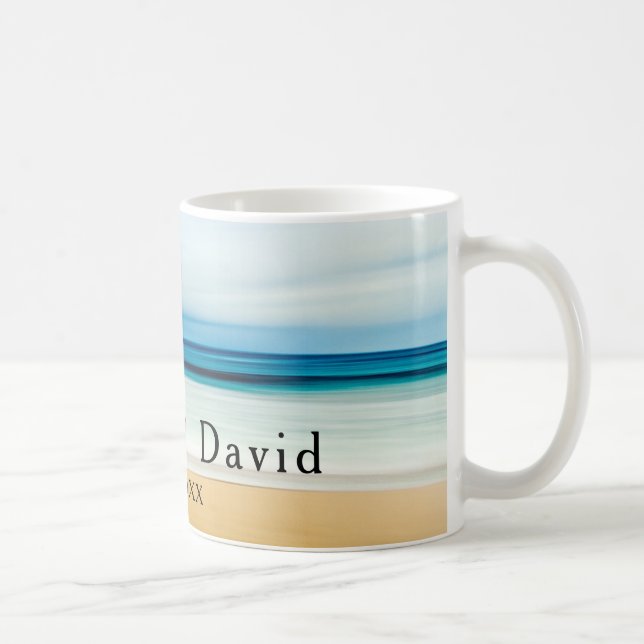 Couples Beach Wedding Remembrance Memento Coffee Mug (Right)