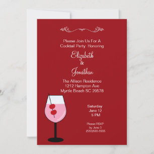 Couples Boissons Mixtes Cocktail Party Invitation