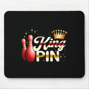 Couples Bowler League Bowling King Pin Wearing Cro Mouse Pad