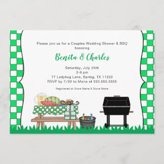Couples Bridal or Wedding Shower BBQ party Invitation