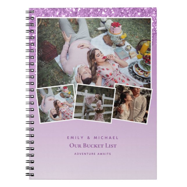 Couples BUCKET LIST Photo Collage Journal de marié (Devant)
