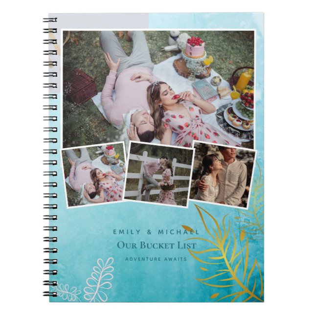 Couples BUCKET LIST Photo Collage Journal de marié (Devant)