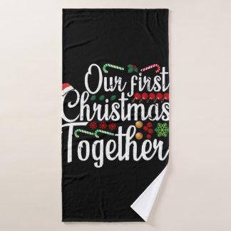 Couples Christmas Family Bath Towel