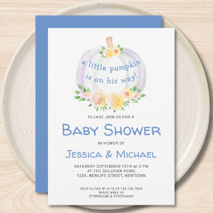 Couples Citrouilles garçons Baby shower Invitation