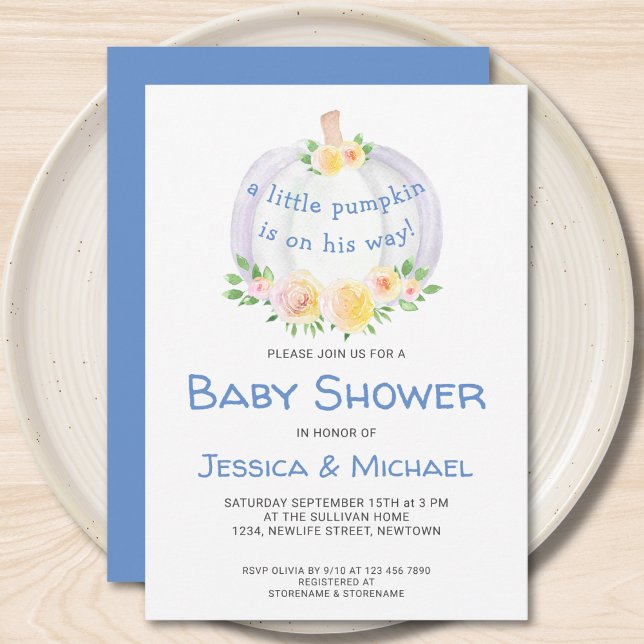 Couples Citrouilles garçons Baby shower Invitation (Créateur téléchargé)