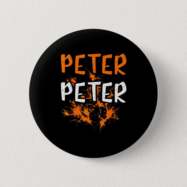 Couples Costume Peter Pumpkin Eater Splash Hallowe 2 Inch Round Button (Front)