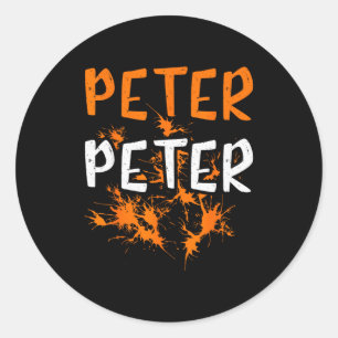 Couples Costume Peter Pumpkin Eater Splash Hallowe Classic Round Sticker