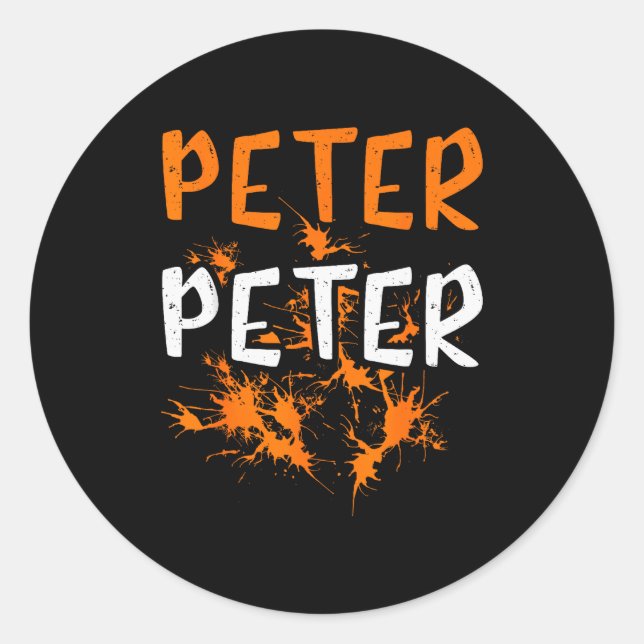 Couples Costume Peter Pumpkin Eater Splash Hallowe Classic Round Sticker (Front)