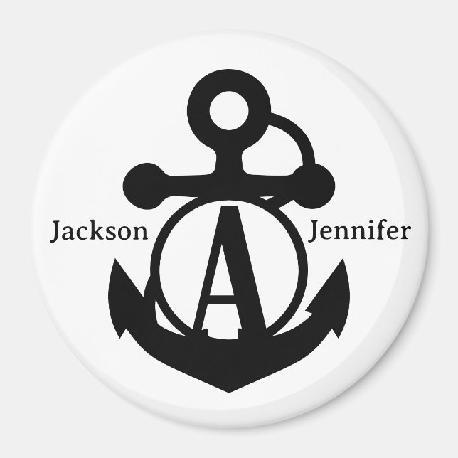Couple's Custom A Initial Anchor Cruise Door Magnet (Front)