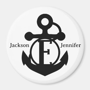 Couple's Custom E Initial Anchor Cruise Door Magnet