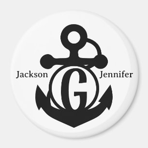 Couple's Custom G Initial Anchor Cruise Door Magnet