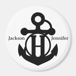 Couple's Custom H Initial Anchor Cruise Door Magnet