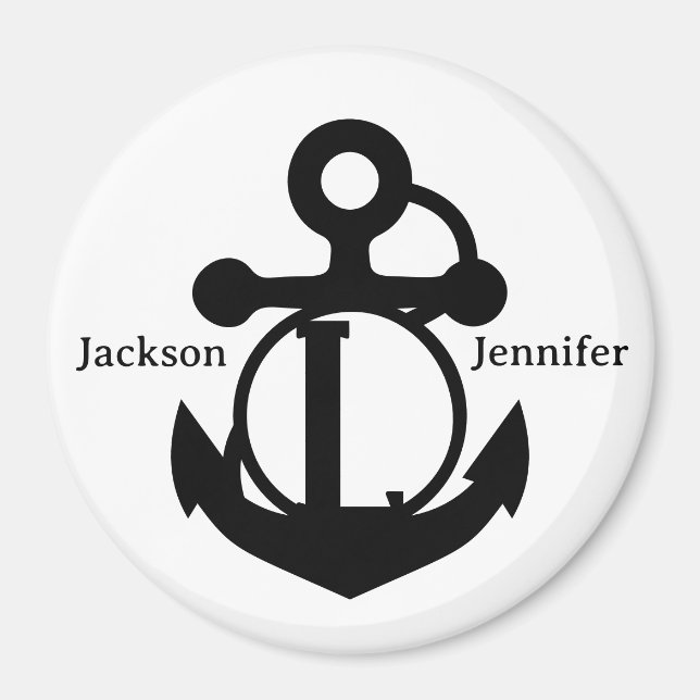 Couple's Custom L Initial Anchor Cruise Door Magnet (Front)