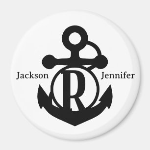 Couple's Custom R Initial Anchor Cruise Door Magnet