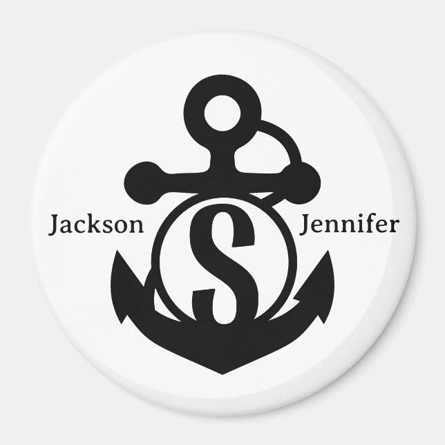 Couple's Custom S Initial Anchor Cruise Door Magnet (Front)