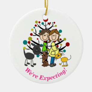 Couples dans l'expectative, deux chats, ornement