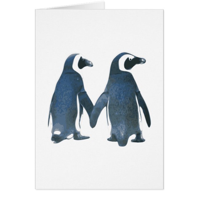 Couples de pingouin tenant des mains (Devant)