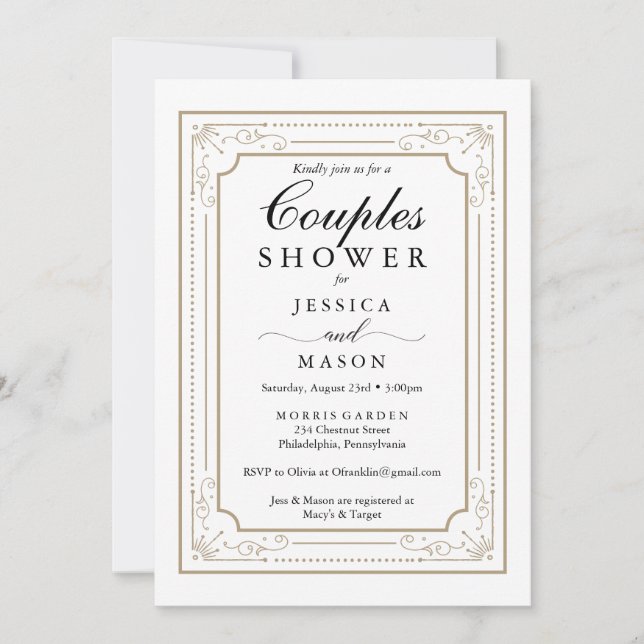 Couples décoratifs Douche Invitation (Devant)