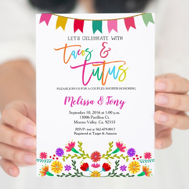 Couples Douche Tacos et Tutus Invitation (Créateur téléchargé)