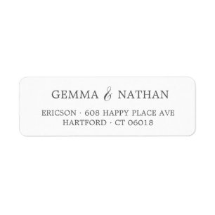Couples élégants Nom Mariage gris Adresse de retou
