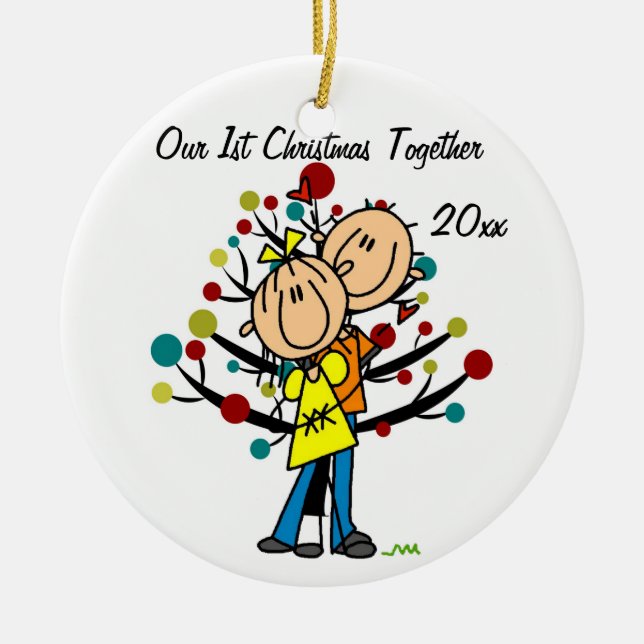Couples en ornement personnalisé ęr par Noël (Devant)