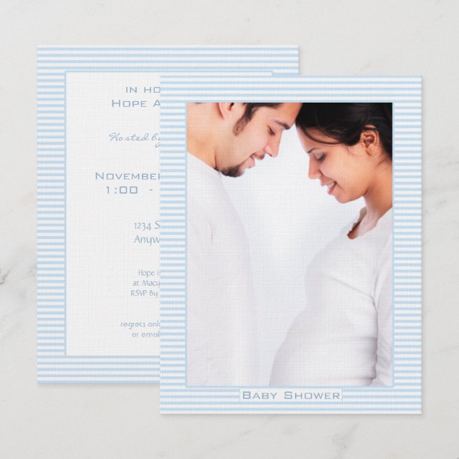 Couples enceintes Photo Baby Boy Shower Invitation (Devant / Derrière)