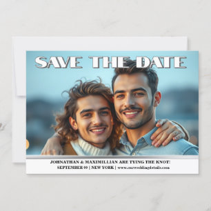 Couples fiançailles photo mariage faire-part gay
