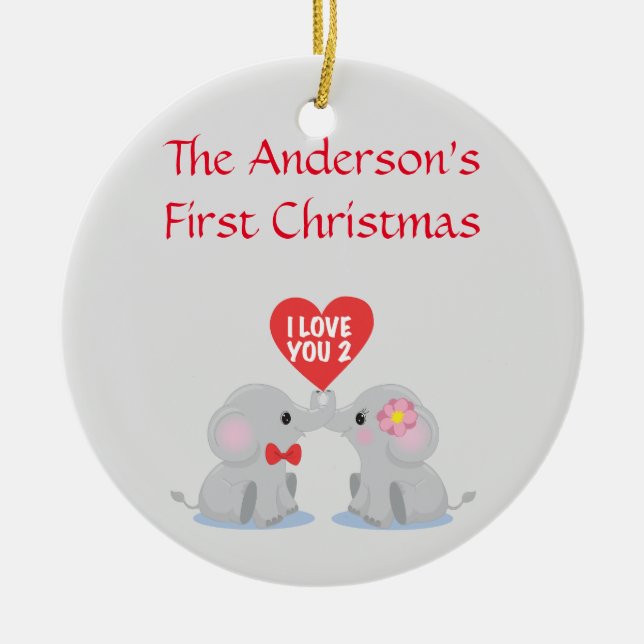 Couple's First Christmas Ceramic Ornament (Front)