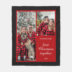 Couples First Christmas Together Photo  Fleece Blanket