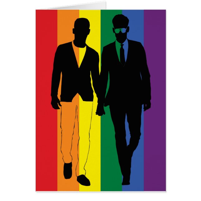 Couples gais d'arc-en-ciel des sentiments coudés (Devant)