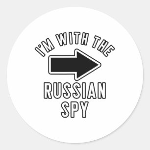 Couples Halloween Costume I'm With The Russian Spy Classic Round Sticker