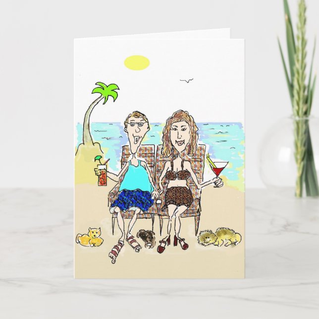 COUPLES HEUREUX D'ANNIVERSAIRE SUR LA CARTE DE (Devant)