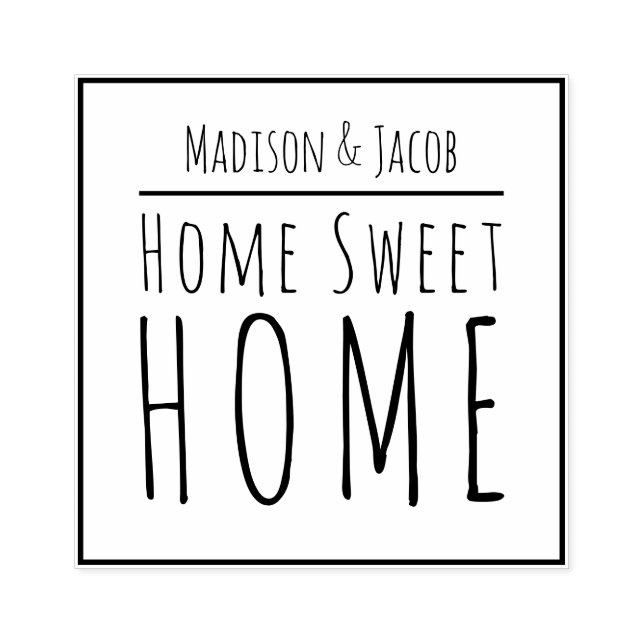 Couples Home Sweet Home Wood Art Stamp (Imprint)