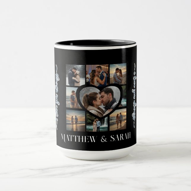 Couples I Love You Heart Nine Photo Mug (Center)