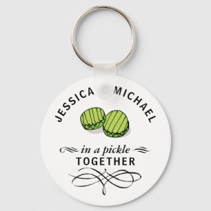 Couples' In a Pickle Together Personalized Keychain