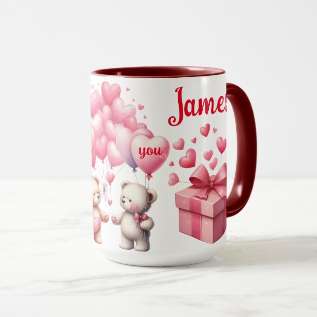 Couples In Love Teddy Bears Mug (Front Right)