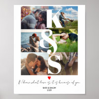 Couples Initial Photo Collage Custom Text LOVE