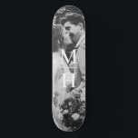 Couples Initials Retro Photo Monogram Skateboard<br><div class="desc">customize with your own photo and initials; keep or remove the border as desired</div>