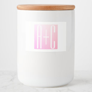 Couple's Initials   Subtle Pink Gradation Food Label