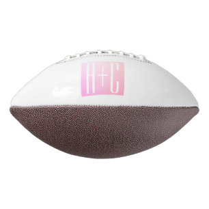 Couple's Initials   Subtle Pink Gradation Football