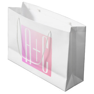 Couple's Initials   Subtle Pink Gradation Large Gift Bag