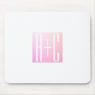 Couple's Initials   Subtle Pink Gradation Mouse Pad