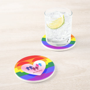 Couples Inside the All Love Pride Heart Coaster