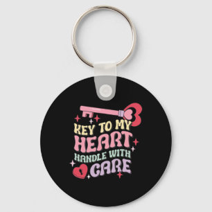 Couples Key To My Heart Handle With Care Happy Val Keychain