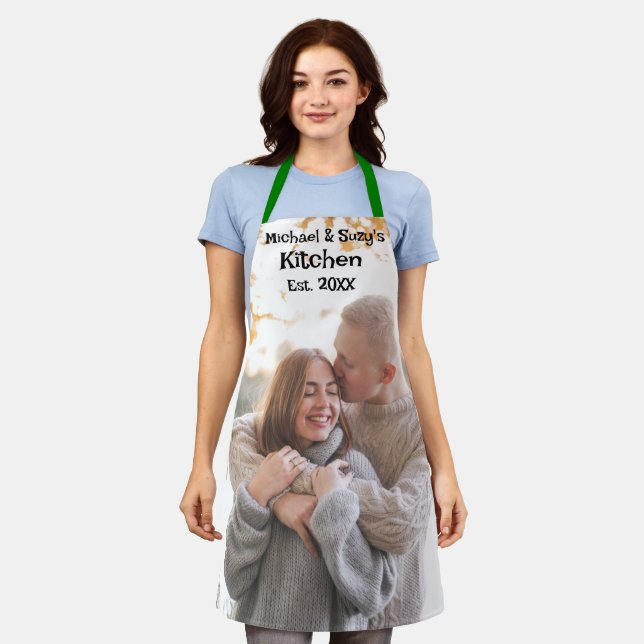 Couple's Kitchen Essential Aprons, Personalized Apron (Worn)