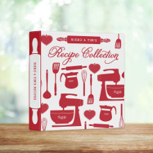 Couples Kitchen Essentials Red Recipe Binder