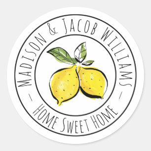 Couples Lemons Classic Round Sticker