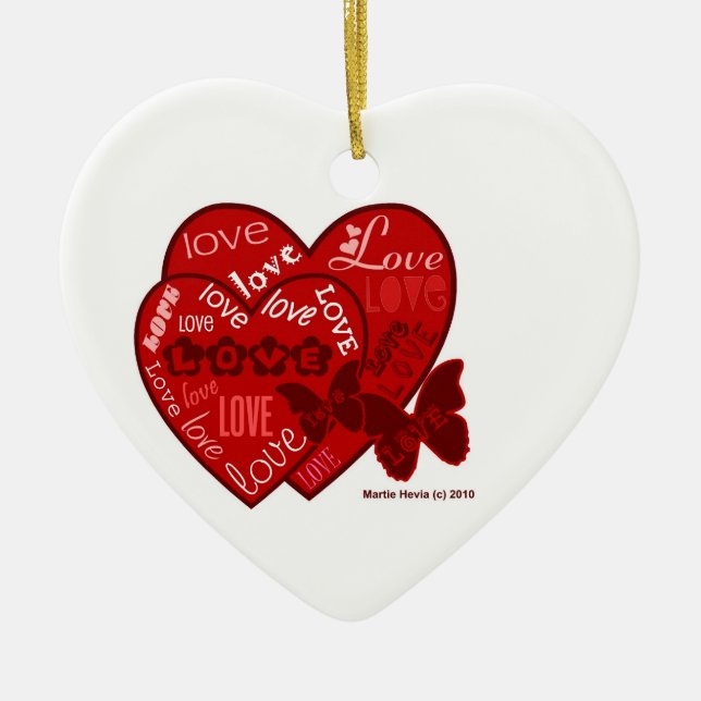 Couple's Love (Personalize) - Heart Ornament (Front)